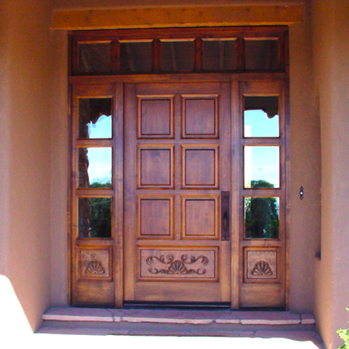 Custom Carved Wood Front Door